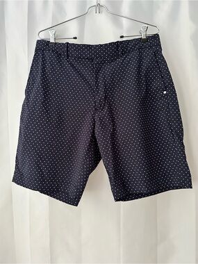 RLX Ralph Lauren Navy White Polka Dot Athletic Golf Shorts Classic Preppy Active